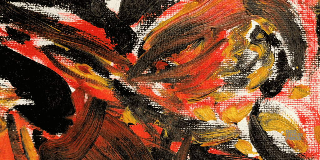 abstract eyes red orange black arlo gust
