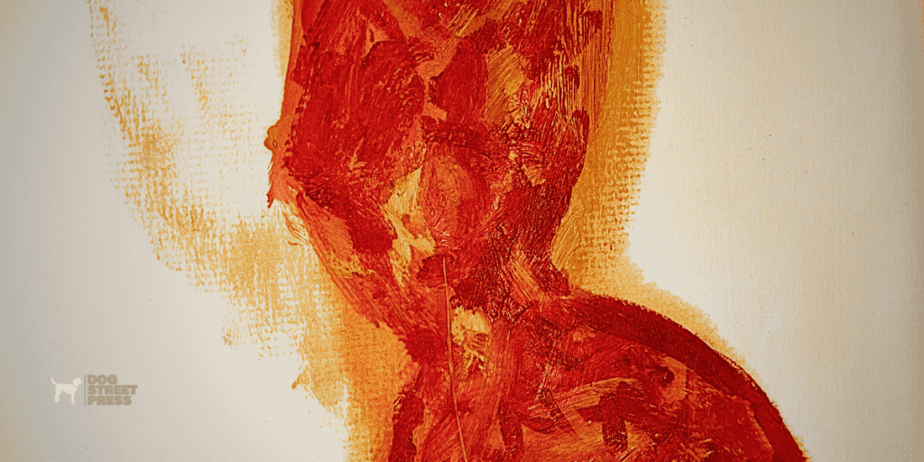 abstract face profile red orange arlo gust