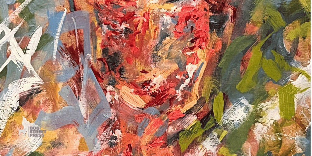 abstract face red orange arlo gust